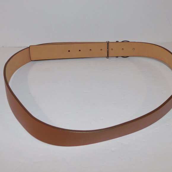 Calvin Klein Tan Leather Belt with Monogram Buckle Unisex Large 38 - 40 - Picture 5 of 5